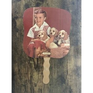 Antique Kingston Funeral Home Phone Florida Hand Fan "little Mistress"‎